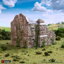 Load image into Gallery viewer, Ruined Norman Stone Manor - King and Country - Printable Scenery Terrain Wargaming D&amp;D DnD 10mm 15mm 20mm 25mm 28mm 32mm 40mm 54mm Painted options