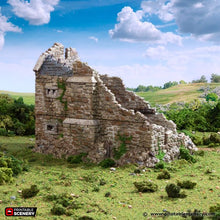 Load image into Gallery viewer, Ruined Norman Stone Manor - King and Country - Printable Scenery Terrain Wargaming D&amp;D DnD 10mm 15mm 20mm 25mm 28mm 32mm 40mm 54mm Painted options