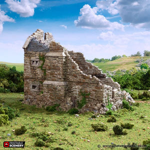 Ruined Norman Stone Manor - King and Country - Printable Scenery Terrain Wargaming D&D DnD 10mm 15mm 20mm 25mm 28mm 32mm 40mm 54mm Painted options