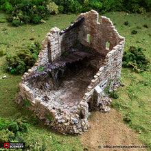 Load image into Gallery viewer, Ruined Norman Stone Manor - King and Country - Printable Scenery Terrain Wargaming D&amp;D DnD 10mm 15mm 20mm 25mm 28mm 32mm 40mm 54mm Painted options
