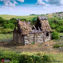 Load image into Gallery viewer, Ruined Norman Stone Barn - King and Country - Printable Scenery Terrain Wargaming D&amp;D DnD 10mm 15mm 20mm 25mm 28mm 32mm 40mm 54mm Painted options