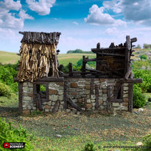 Load image into Gallery viewer, Ruined Norman Stone Barn - King and Country - Printable Scenery Terrain Wargaming D&amp;D DnD 10mm 15mm 20mm 25mm 28mm 32mm 40mm 54mm Painted options