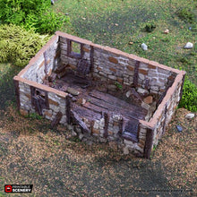 Load image into Gallery viewer, Ruined Norman Stone Barn - King and Country - Printable Scenery Terrain Wargaming D&amp;D DnD 10mm 15mm 20mm 25mm 28mm 32mm 40mm 54mm Painted options