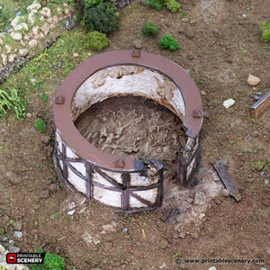 Ruined Small Round House - King and Country - Printable Scenery Terrain Wargaming D&D DnD 10mm 15mm 20mm 25mm 28mm 32mm 40mm 54mm