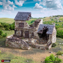 Load image into Gallery viewer, Ruined Stonestreet Bakers - King and Country - Printable Scenery Terrain Wargaming D&amp;D DnD 10mm 15mm 20mm 25mm 28mm 32mm 40mm 54mm Painted options