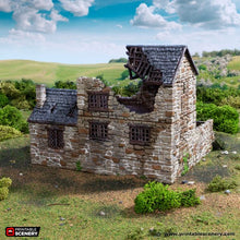 Load image into Gallery viewer, Ruined Stonestreet Bakers - King and Country - Printable Scenery Terrain Wargaming D&amp;D DnD 10mm 15mm 20mm 25mm 28mm 32mm 40mm 54mm Painted options