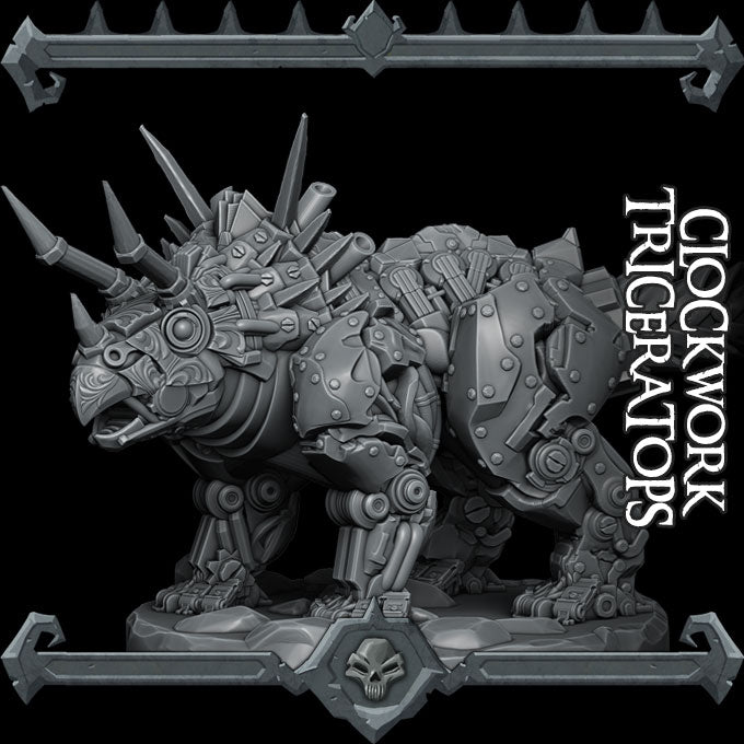 Clockwork Triceratops - Rocket Pig Wargaming D&D DnD