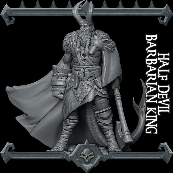 Half Devil Barbarian King - Rocket Pig Wargaming D&D DnD