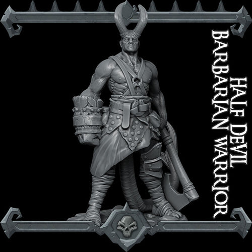 Half Devil Barbarian Warrior - Rocket Pig Wargaming D&D DnD