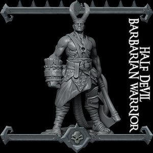 Half Devil Barbarian Warrior - Rocket Pig Wargaming D&D DnD