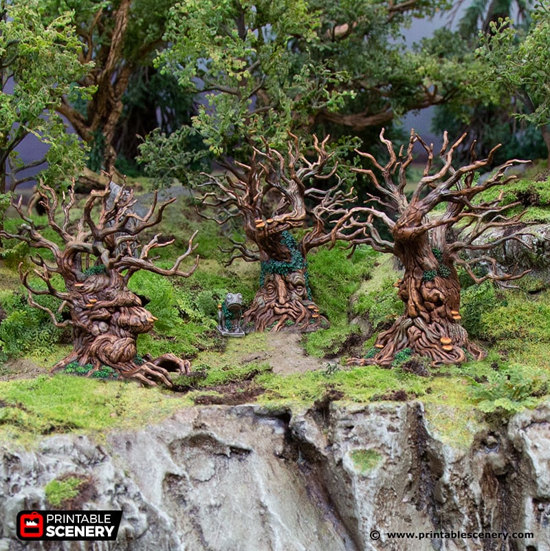 Sentient Trees (All 3) - Hagglethorn Hollow - Printable Scenery Wargaming D&D DnD 28mm 32mm 40mm