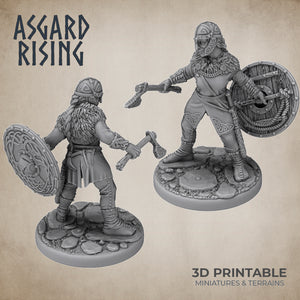Midgard Shieldmaiden Viking Warband Set - Asgard Rising Miniatures - Wargaming D&D DnD