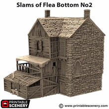 Load image into Gallery viewer, Slums of Flea Bottom 2 - King and Country - Printable Scenery Terrain Wargaming D&amp;D DnD 10mm 15mm 20mm 25mm 28mm 32mm 40mm 54mm