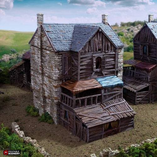 Slums of Flea Bottom 2 - King and Country - Printable Scenery Terrain Wargaming D&D DnD 10mm 15mm 20mm 25mm 28mm 32mm 40mm 54mm