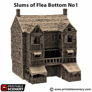 Slums of Flea Bottom 1 - King and Country - Printable Scenery Terrain Wargaming D&D DnD 10mm 15mm 20mm 25mm 28mm 32mm 40mm 54mm