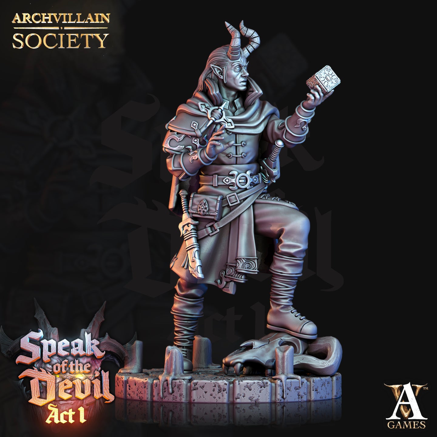 Agamar, Infernal Warlock - Speak of the Devil Act I - Archvillain Games - Wargaming D&D DnD