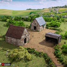 Load image into Gallery viewer, Small Rustic Barns - King and Country - Printable Scenery Terrain Wargaming D&amp;D DnD 10mm 15mm 20mm 25mm 28mm 32mm 40mm 54mm Painted options