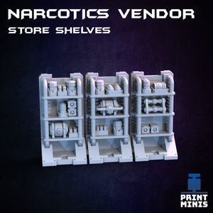 Narcotics Store Shelves - Night Market - Print Minis - Wargaming D&D DnD