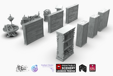 Load image into Gallery viewer, Dracul&#39;s Manor Study &amp; Library Furnishing Set - Wargaming D&amp;D DnD Vampire Dracula