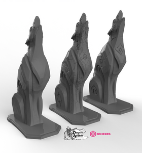 Stylized Wolf Statue - 3DHexes Wargaming Terrain D&D DnD
