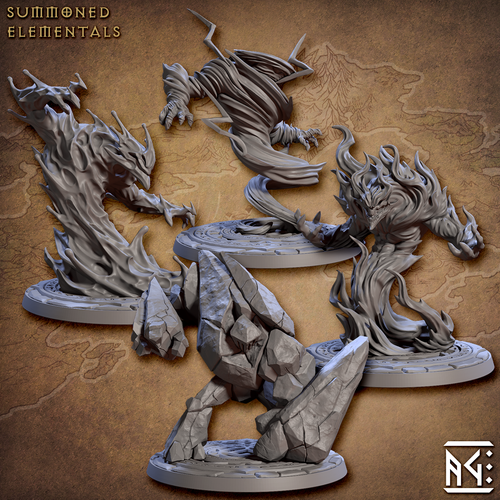 Summoned Elementals - Arcanist Guild - Artisan Guild Minis Wargaming D&D DnD