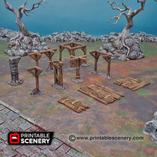 Load image into Gallery viewer, Scaffolding and Support Columns - Shadowfey Wargaming Terrain D&amp;D DnD