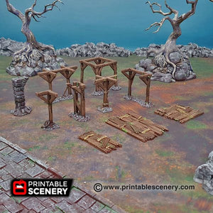 Scaffolding and Support Columns - Shadowfey Wargaming Terrain D&D DnD