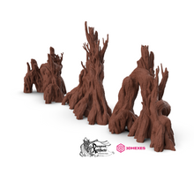 Load image into Gallery viewer, Swamp Tree Walls - 3DHexes Wargaming Terrain D&amp;D DnD
