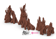 Load image into Gallery viewer, Swamp Tree Walls - 3DHexes Wargaming Terrain D&amp;D DnD