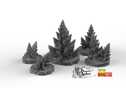 Toxic Alien Pines - Fantastic Plants and Rocks Vol. 2 - Print Your Monsters - Wargaming D&D DnD