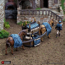 Load image into Gallery viewer, Two Horse Litter - King and Country - Printable Scenery Wargaming D&amp;D DnD 28mm 32mm 40mm 54mm