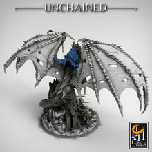 Load image into Gallery viewer, King Olaf Mounted on Armored Unchained Dragon - Unchained - Lord of the Print - Wargaming D&amp;D DnD