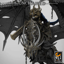 Load image into Gallery viewer, King Olaf Mounted on Armored Unchained Dragon - Unchained - Lord of the Print - Wargaming D&amp;D DnD