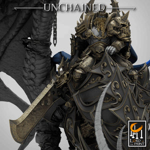 King Olaf Mounted on Armored Unchained Dragon - Unchained - Lord of the Print - Wargaming D&D DnD