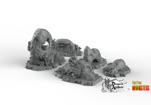 Underwater Stone Caves - Fantastic Plants and Rocks Vol. 2 - Print Your Monsters - Wargaming D&D DnD