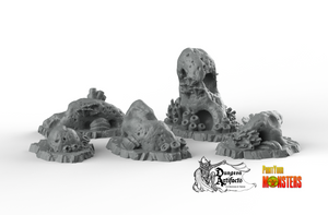 Underwater Stone Caves - Fantastic Plants and Rocks Vol. 2 - Print Your Monsters - Wargaming D&D DnD