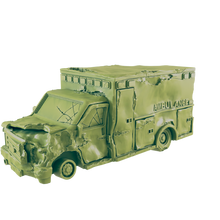 Load image into Gallery viewer, Wrecked Ambulance - Beyond the Badlands - EC3D - Wasteland Terrain Wargaming D&amp;D DnD 15mm 20mm 25mm 28mm 32mm 40mm 54mm 75mm