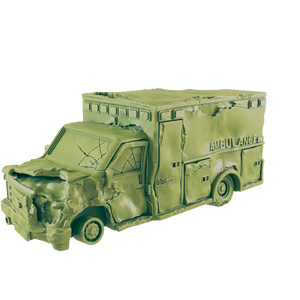 Wrecked Ambulance - Beyond the Badlands - EC3D - Wasteland Terrain Wargaming D&D DnD 15mm 20mm 25mm 28mm 32mm 40mm 54mm 75mm