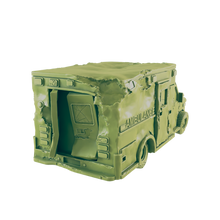 Load image into Gallery viewer, Wrecked Ambulance - Beyond the Badlands - EC3D - Wasteland Terrain Wargaming D&amp;D DnD 15mm 20mm 25mm 28mm 32mm 40mm 54mm 75mm