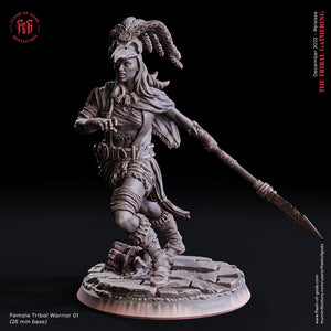 Female Tribal Warrior 1 - The Tribal Gathering - Flesh of Gods - Wargaming D&D DnD