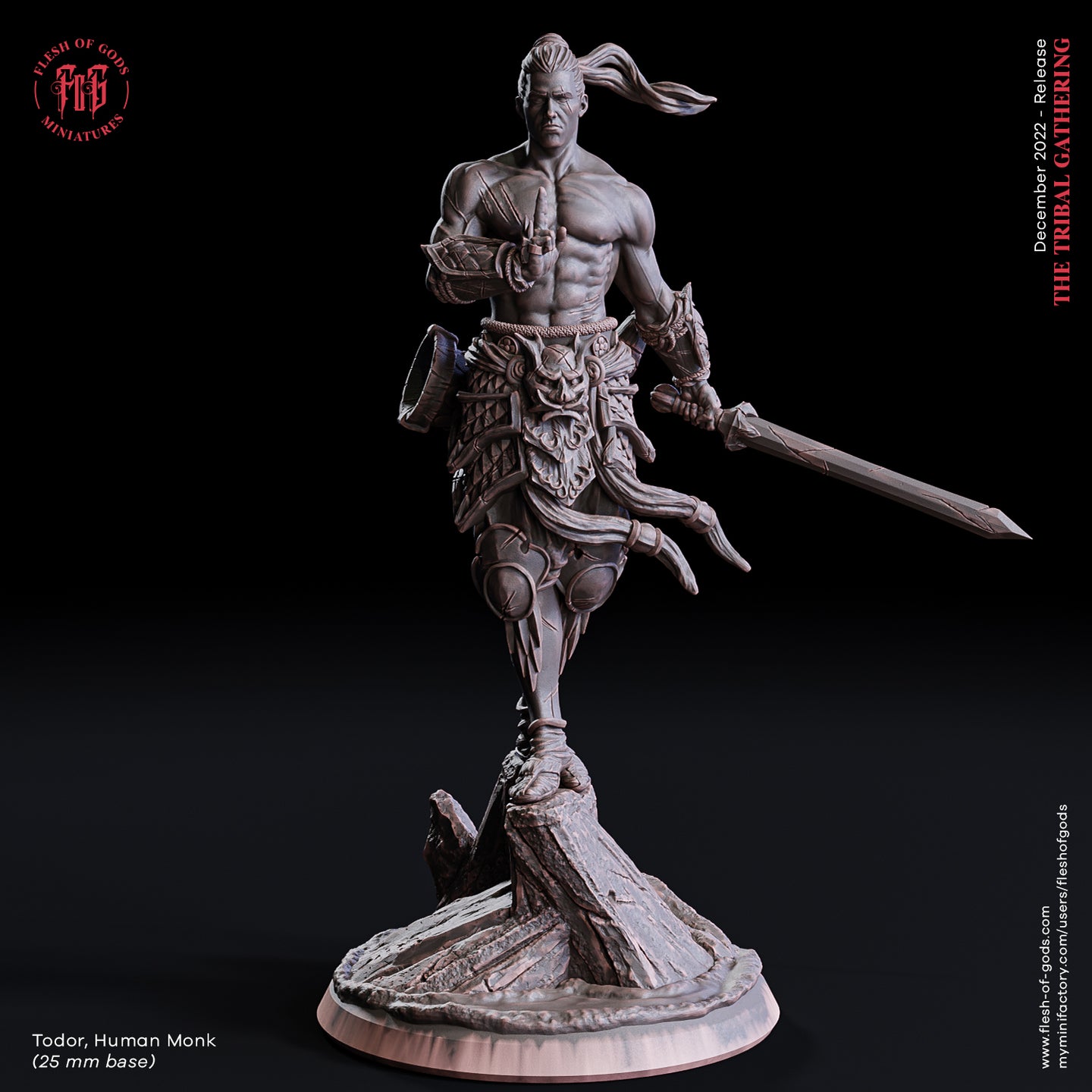 Todor, Human Monk - The Tribal Gathering - Flesh of Gods - Wargaming D&D DnD