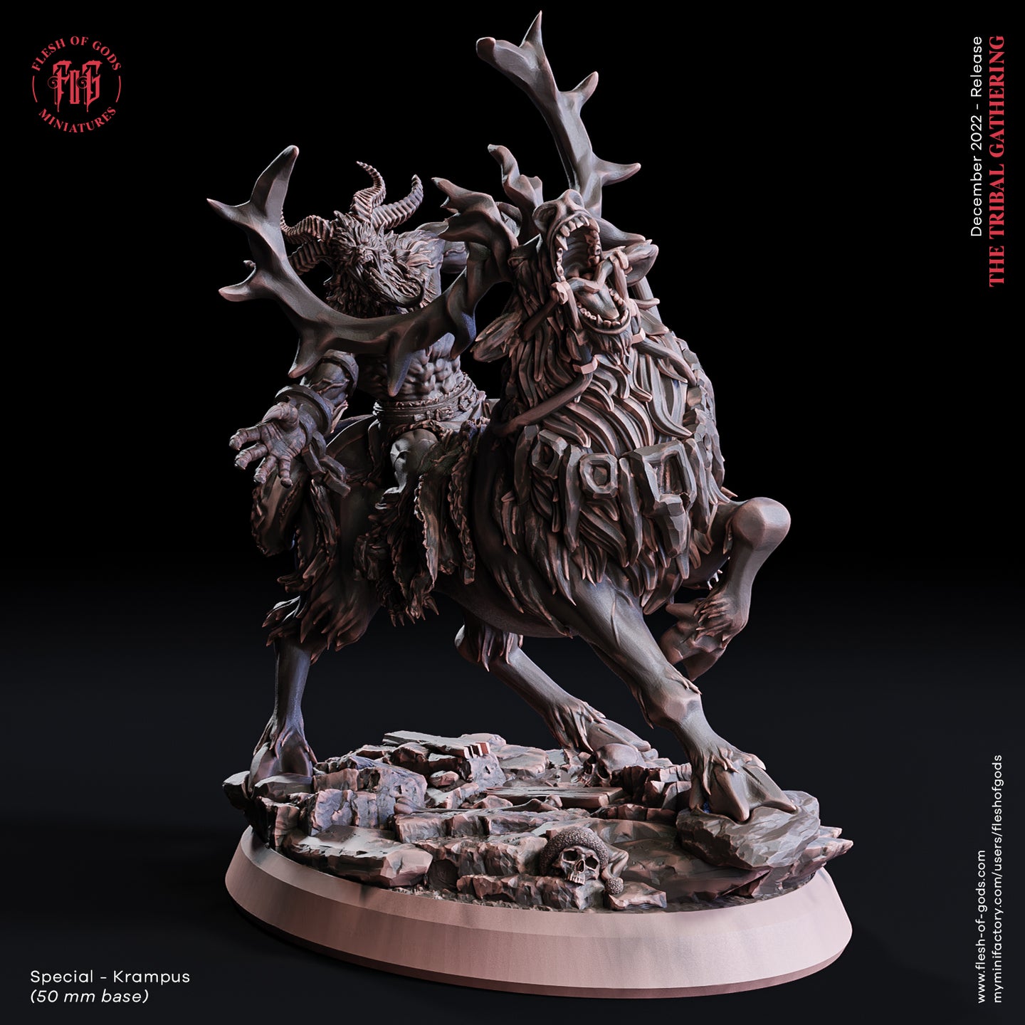 Krampus on Reindeer - The Tribal Gathering - Flesh of Gods - Wargaming D&D DnD