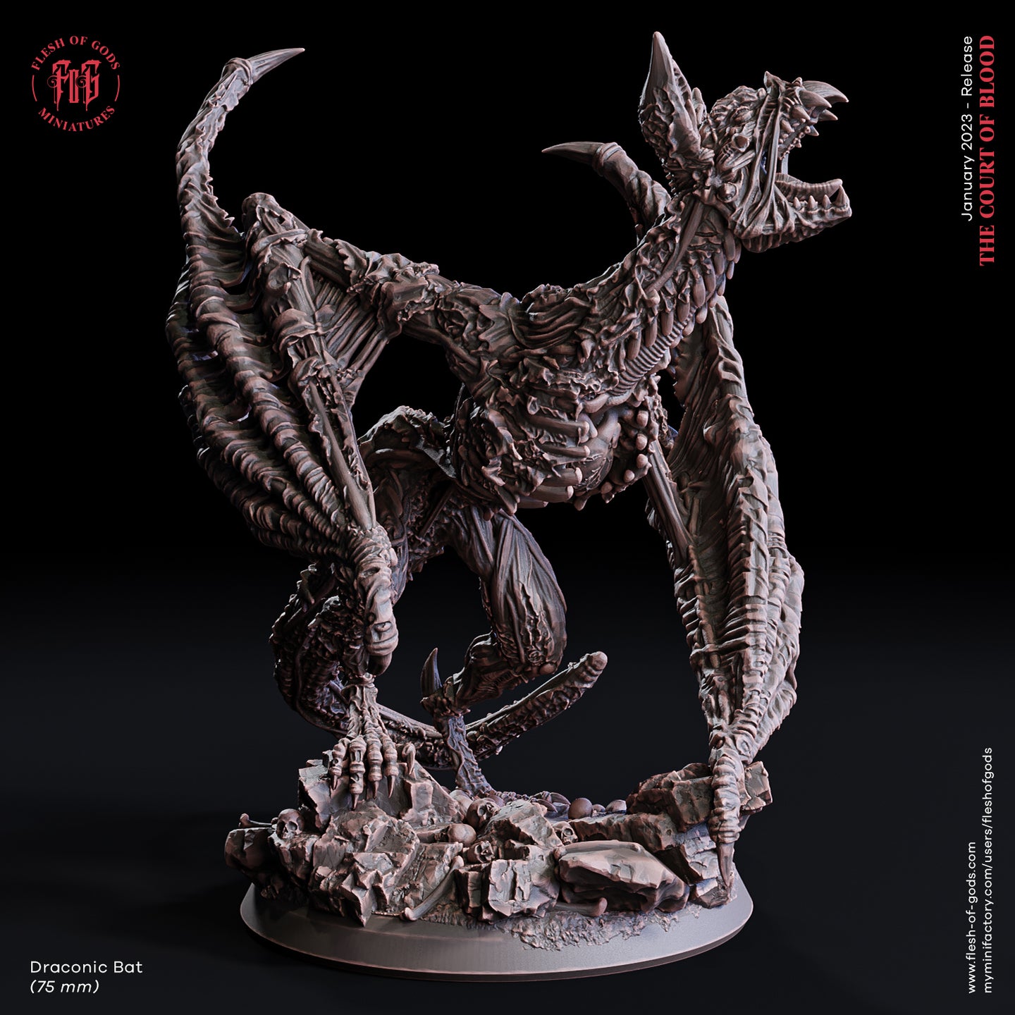 Draconic Bat - The Court of Blood - Flesh of Gods - Wargaming D&D DnD
