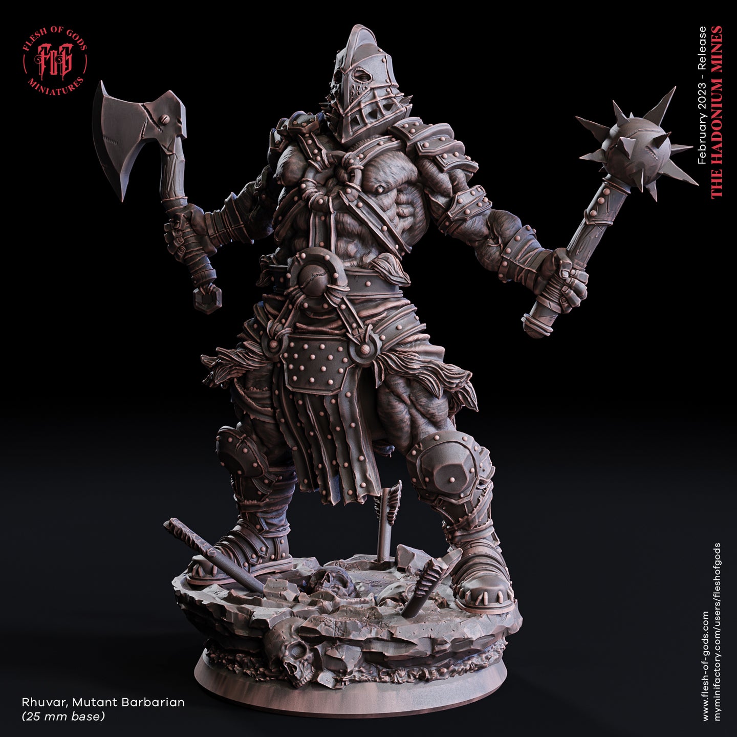 Rhuvar, Mutant Barbarian - The Hadonium Mines - Flesh of Gods - Wargaming D&D DnD