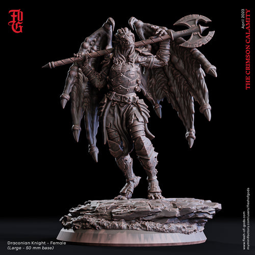 Draconian Knight - Female - The Crimson Calamity - Flesh of Gods - Wargaming D&D DnD