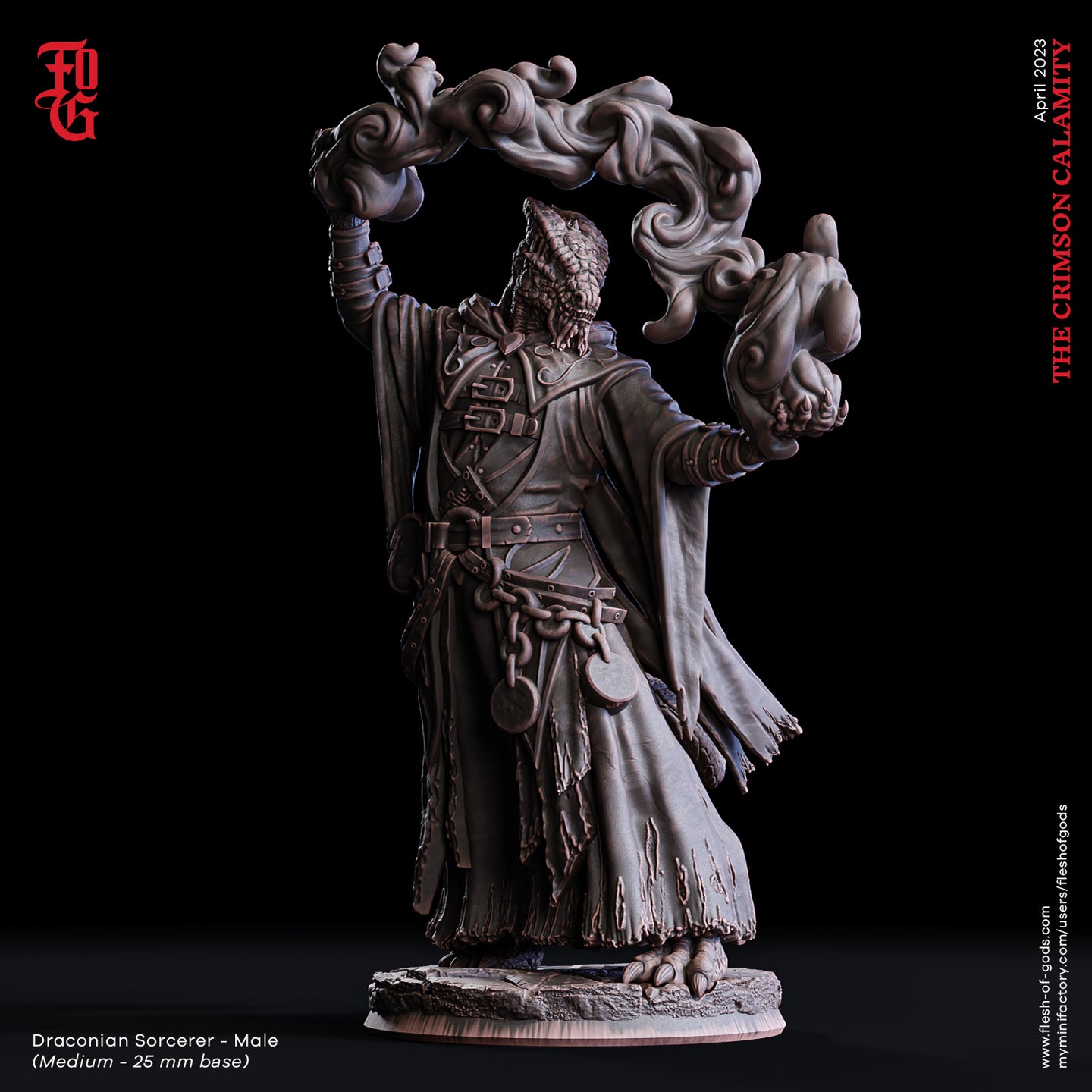 Draconian Sorcerer - Male - The Crimson Calamity - Flesh of Gods - Wargaming D&D DnD