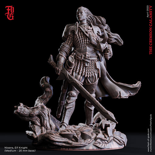 Nisara, Elf Knight - The Crimson Calamity - Flesh of Gods - Wargaming D&D DnD