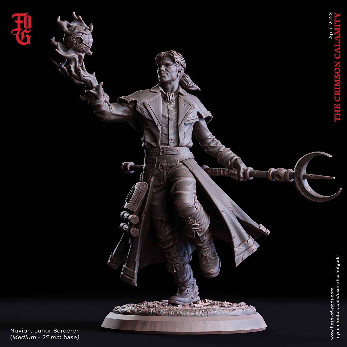 Nuvian, Lunar Sorcerer - The Crimson Calamity - Flesh of Gods - Wargaming D&D DnD