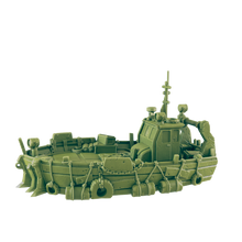 Load image into Gallery viewer, Wasteland River Tug Boat - Beyond the Badlands - EC3D - Wasteland Terrain Wargaming D&amp;D DnD 15mm 20mm 25mm 28mm 32mm 40mm