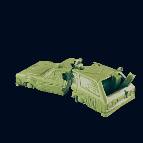 Wasteland Car Wreck- Beyond the Badlands - EC3D - Wasteland Terrain Wargaming D&D DnD 15mm 20mm 25mm 28mm 32mm 40mm 54mm 75mm